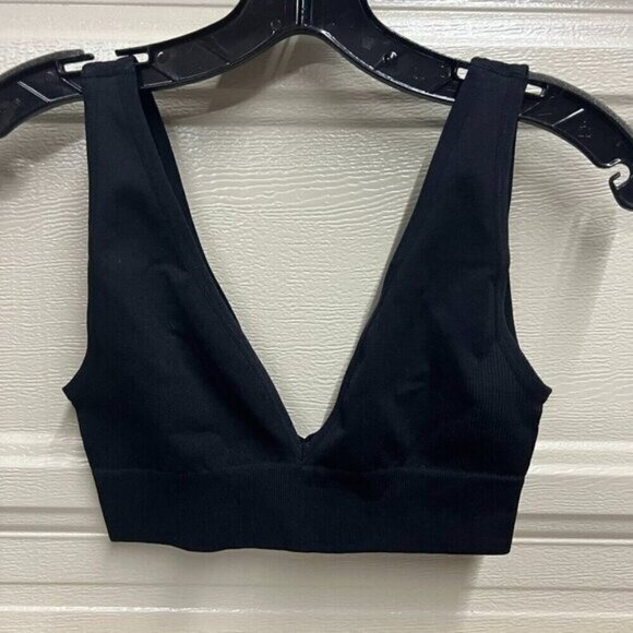 WeWoreWhat Revolve Womens Double V-neck Knit Bralette Xtra Small in Black - Picture 2 of 8